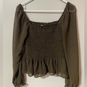 Brown Textured Blouse